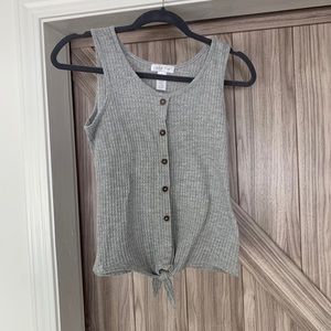White Fawn Tilly’s Grey button Tank top Girls L
